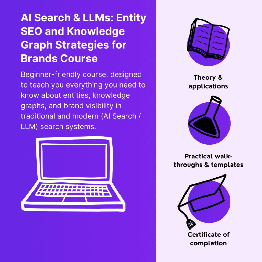 AI Search & LLMs: Entity SEO and Knowledge Graph Strategies for Brands Course by Beatrice Gamba