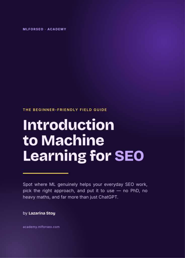 Introduction to Machine Learning for SEOs e-book cover